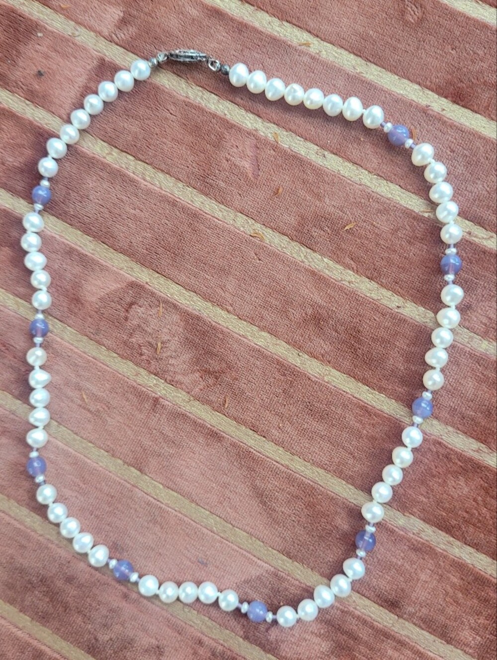 Genuine Pearl & Amethyst Necklace